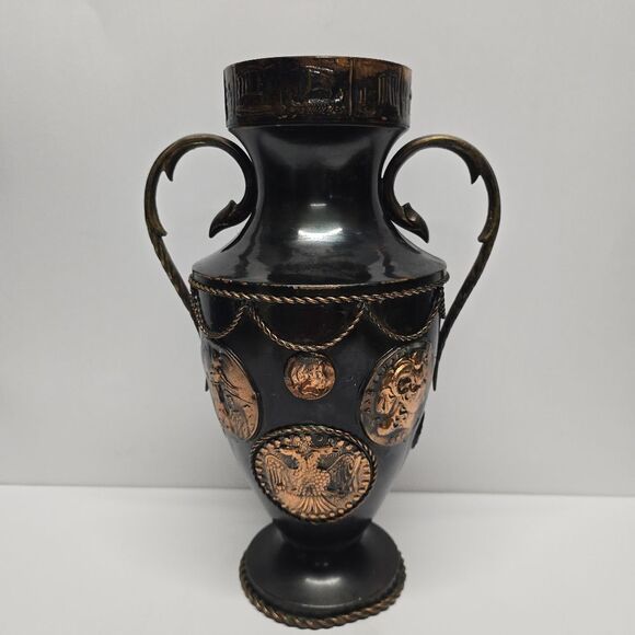 Vintage Large Metal Greek Vase In Antique Style - Picture 3 of 9